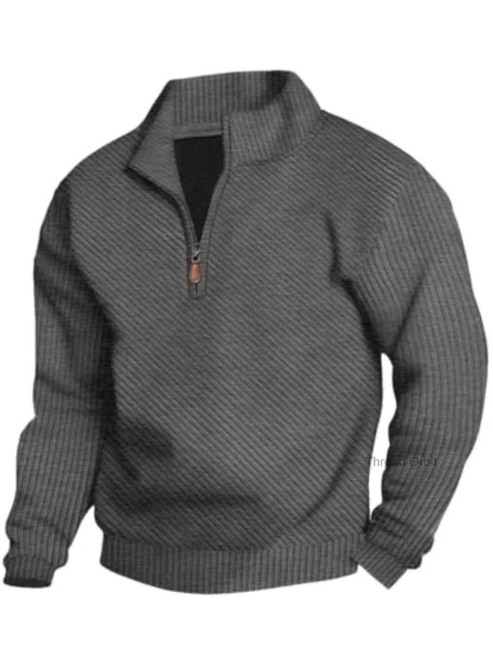 Quarter Zip Stand Collar Athletic Sweater Pullover Long Sleeve Sweatshirt